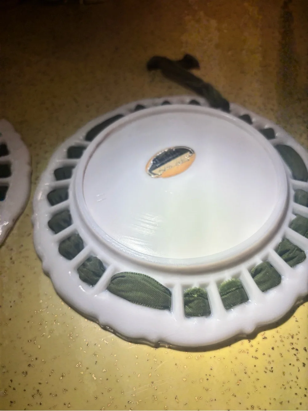 VINTAGE MILK-GLASS HAND PAINTED FLORAL MOTIF DECORATIVE PLATES COTTAGECORE!